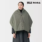 【MUJI 無印良品】撥水加工可攜式披肩 煙燻綠