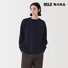 【MUJI 無印良品】男安地斯羊毛圓領針織衫 S 暗藍
