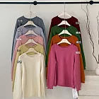 【MsMore】 圓領卷邊毛衣寬鬆慵懶風百搭針織上衣# 126733 FREE 灰色