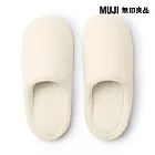 【MUJI 無印良品】暖纖毛室內拖鞋 /M/象牙白22.5-25 cm用