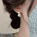 【HandStyle】耳環 輕奢小眾氣質幾何方塊造型珍珠耳環_45030