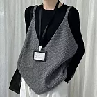 【MsMore】 隨意搭配寬鬆口袋大V毛衣背心吊帶上衣# 126910 FREE 灰色