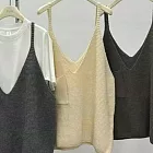 【MsMore】 隨意搭配寬鬆口袋大V毛衣背心吊帶上衣# 126910 FREE 米白色