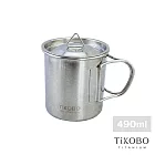 【鈦工坊TiKOBO】純鈦露營杯(附杯蓋) 490ml/83.5g 無