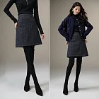 【MsMore】 豎條紋小A短裙顯瘦小個子短裙# 126960 M 藍色