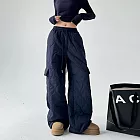 【ACheter】 戶外抗寒保暖棉褲加厚工裝衝鋒休閒長褲# 126940 M 藏青色