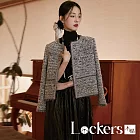 【Lockers 木櫃】秋冬輕奢小花呢短外套 L114121004 混色鑽石灰L