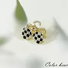 【卡樂熊】韓版水鑽黑格造型瀏海夾/髮夾- 蝶結