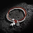 【HandStyle】手鍊 吉祥如意馬上有錢小馬吊飾開運手鍊(02060) _紅石圓珠雙層