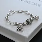 【HandStyle】手鍊 復古泰銀設計感個性墜飾粗鍊條手鍊(47065) _大象SL0536