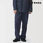 【MUJI 無印良品】男吉貝木棉混丹寧寬版褲 S 暗藍