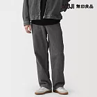 【MUJI 無印良品】男吉貝木棉混丹寧寬版褲 S 灰白