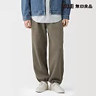 【MUJI 無印良品】男二重織裏毛褲 S 卡其綠