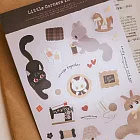 【wwiinngg】透明PET手帳貼紙-線與貓的午後時光