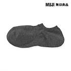 【MUJI 無印良品】男淺口直角襪25-27cm 墨灰