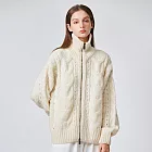 【ST.MALO】秘魯羊駝鑽紋針織外套-2505WC- L 淡杏仁