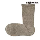 【MUJI 無印良品】女足口柔軟舒適錐形直角襪23-25cm 摩卡棕