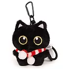 日系可愛黑貓鑰匙圈掛件 紅色圍巾