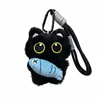 日系可愛黑貓鑰匙圈掛件 藍色魚兒