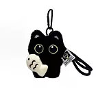 日系可愛黑貓鑰匙圈掛件 白色魚兒
