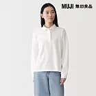 【MUJI 無印良品】女雙股織天竺長袖橄欖球衫 S 白色