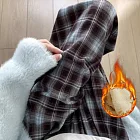 【AnZa】格紋羊羔絨加絨加厚長褲(多色) FREE 復古藍