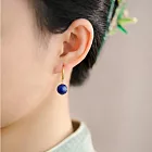 【HandStyle】耳環 復古風高貴青金石圓珠簡約耳鉤耳環(73020)