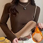 【AnZa】半高領螺紋奧利絨加絨加厚內搭上衣(3色)     FREE 咖啡色