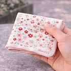 【日本現代百貨】merci 浪漫花系 純棉手帕 ‧ 玫瑰粉