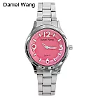 Daniel Wang DW-3166 繽紛俏麗甜美愛心立體數字鐵帶錶 - 桃莓