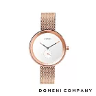 DOMENI COMPANY 經典系列 316L不鏽鋼單眼錶 知性白 (RGM02-32) 玫瑰金色/32mm