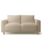 [MUJI無印良品]羽毛獨立筒沙發套/2人座/棉麻網織/米色