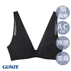 【日本GUNZE】水滴式拉角舒適無痕無鋼圈內衣-黑(TB1053)M黑色