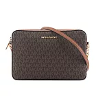 Michael Kors 方形鏈帶斜背包 金字滿版/咖啡色