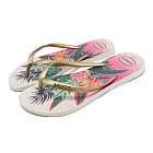 Havaianas 涼拖鞋 Slim Tropical Flip Flops 女鞋 白金 熱帶風 休閒 經典 花 哈瓦仕 41221110001W