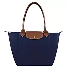 LONGCHAMP LE PLIAGE系列長把再生尼龍摺疊水餃包(中) 海軍藍