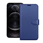 Dapad for iPhone 12 6.1 百搭時代多卡式夾層皮套 藍色