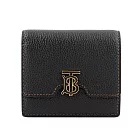 BURBERRY TB Logo 牛皮二折短夾 (黑色)