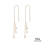 【點睛品】全18K 法式優雅 18K玫瑰金垂墜耳環(一對)