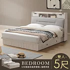 《Homelike》米娜造型抽屜床組-雙人5尺(附USB插座) 5尺抽屜床 5尺床組 雙人床組