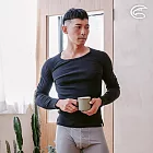 ADISI 男圓領智能抑菌抗靜電保暖衣AU2321033 (S-2XL)｜磨毛 吸濕快乾 銀離子 消臭 抗菌 彈性 內著衣 S 烏黑