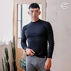 ADISI 男高領智能抑菌抗靜電保暖衣AU2321034 (S-2XL)｜磨毛 吸濕快乾 銀離子 消臭 抗菌 彈性 內著衣 S 烏黑