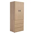 IDEA-MIT寢室傢俱雙門三抽木衣櫃/兩色可選 暖棕原木