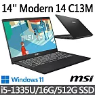 msi微星 Modern 14 C13M-1063TW 14吋 商務筆電 (i5-1335U/16G/512G SSD/Win11/經典黑)