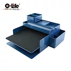 【O-Life】Target 平板公文架 (A4資料架 雙層 文件架 筆電收納 桌面收納) 藍色