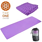 【The One】莫蘭迪加厚防滑瑜珈鋪巾 贈收納袋/瑜珈巾(四色任選)  紫色