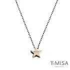 【TiMISA 純鈦飾品】純鈦項鍊 迷你幸運星(M)/雙色 玫瑰金-40cm