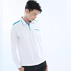 【遊遍天下】男款抗UV吸濕排汗機能長袖POLO衫 (M-5L 大尺碼)(GL1039) M 白色