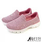 【Pretty】女 健走鞋 休閒鞋 懶人鞋 直套式 輕量 減壓避震 JP23 粉紅色
