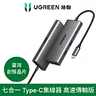 綠聯 七合一Type-C集線器 10Gbps高速傳輸版 (USB3.2*2+Type-C3.2+HDMI+SD/TF+PD100w)